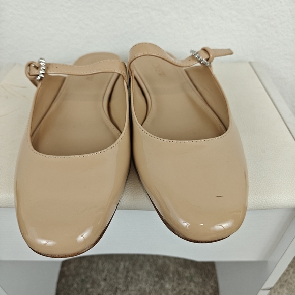 J. Crew Factory Mary Jane Mules Buckle In Nude Patent Leather Size 7 Women's - Picture 4 of 13